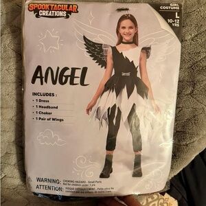 Black and White Angel Kids Costume - Includes Wings & Choker